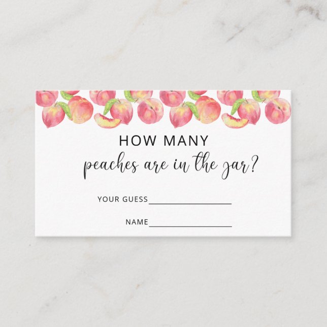 Tarjeta De Recepción Melocotón acuarela cuántos melocotones hay en el f (Anverso)