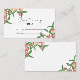 Tarjeta De Recepción Melocotones - adivina cuántos besos juego de boda