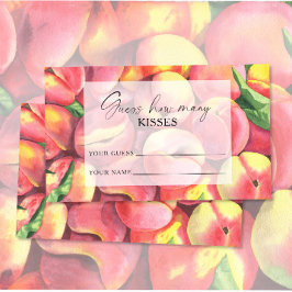 Tarjeta De Recepción Melocotones - adivina cuántos besos juego de boda