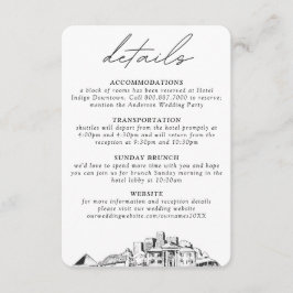 Tarjeta De Recepción Memphis Boda pequeños detalles verticales