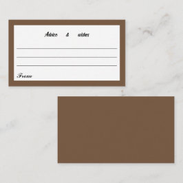 Tarjeta De Recepción Mensaje Para Nueva Pareja Marrón Simple