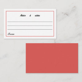 Tarjeta De Recepción Mensaje Para Nueva Pareja Minimalista Luz Roja