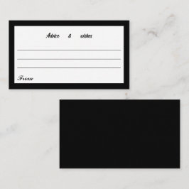 Tarjeta De Recepción Mensaje Para Nueva Pareja Sencillo Negro Y Blanco