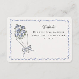 Tarjeta De Recepción Mercado de flores azules Detalles florales frescos