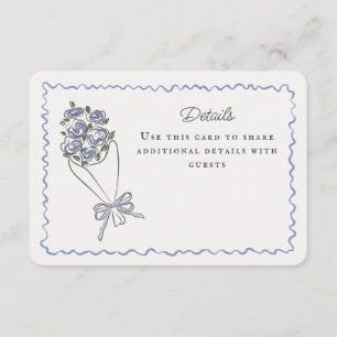 Tarjeta De Recepción Mercado de flores azules Detalles florales frescos