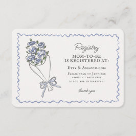 Tarjeta De Recepción Mercado de flores azules Inscripción floral fresca