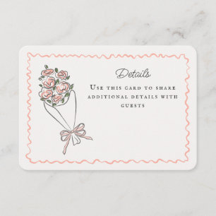 Tarjeta De Recepción Mercado de flores rosadas Detalles florales fresco