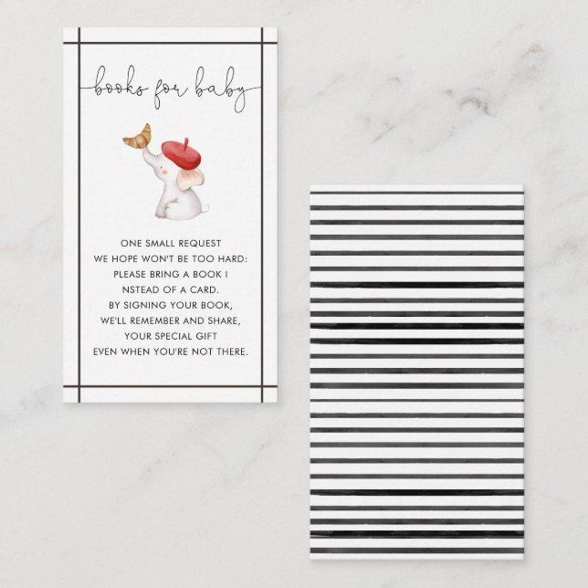Tarjeta De Recepción Merci Libros Neutrales De Género Bebe Francés Para (Anverso / Reverso)