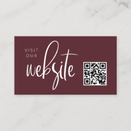 Tarjeta De Recepción Merlot Red Moderno Sitio Web Minimalista Código QR