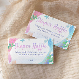 Tarjeta De Recepción Mermaid Baby Shower Diaper Raffle Ticket