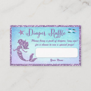 Tarjeta De Recepción Mermaid Baby Shower Diaper Raffle Tickets