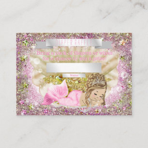 Tarjeta De Recepción Mermaid Diaper Raffle Tickets