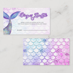 Tarjeta De Recepción Mermaid Tail Baby Shower Diaper Raffle