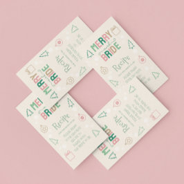 Tarjeta De Recepción Merry & Bride Christmas Bridal Shower Recipe