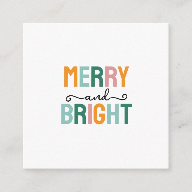 Tarjeta De Recepción Merry Christmas Classical Unique Minimalist Plain (Anverso)