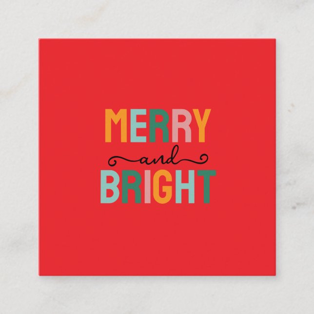 Tarjeta De Recepción Merry Christmas Classical Unique Minimalist Plain (Anverso)