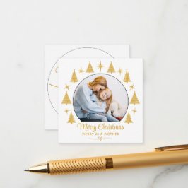 Tarjeta De Recepción Merry Christmas Merry As A Mother White Gold Photo