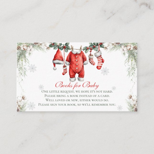 Tarjeta De Recepción Merry Little Baby Shower Books For Baby (Anverso)