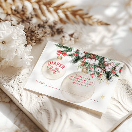 Tarjeta De Recepción Merry Little Baby Shower Moderno Navidades Diaper