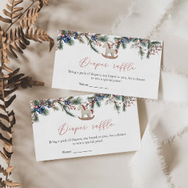 Tarjeta De Recepción Merry Little Baby Shower Navidades Diaper Raffle