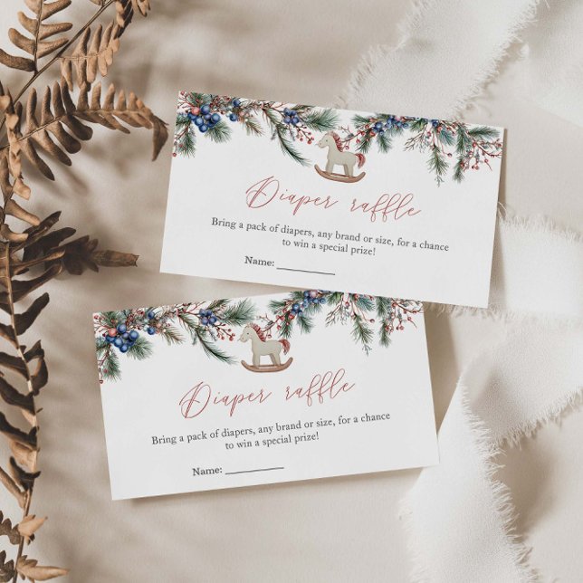 Tarjeta De Recepción Merry Little Baby Shower Navidades Diaper Raffle (Subido por el creador)