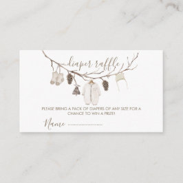 Tarjeta De Recepción Merry Little Christmas  Diaper Raffle Baby Shower 