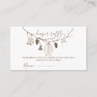Tarjeta De Recepción Merry Little Christmas Diaper Raffle Baby Shower