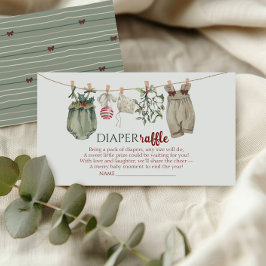Tarjeta De Recepción Merry Little Christmas Girl Clothes Diaper Raffle