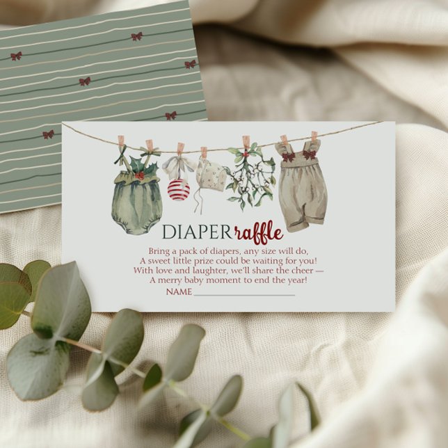 Tarjeta De Recepción Merry Little Christmas Girl Clothes Diaper Raffle (Subido por el creador)