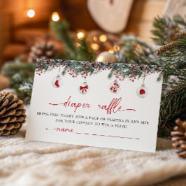 Tarjeta De Recepción Merry Little Navidades Baby Shower Diaper Raffle