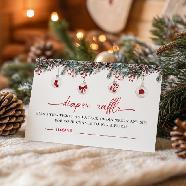 Tarjeta De Recepción Merry Little Navidades Baby Shower Diaper Raffle (Subido por el creador)