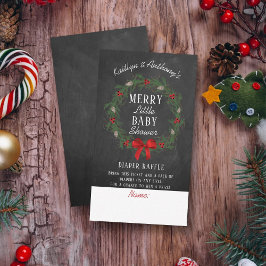 Tarjeta De Recepción Merry Little Navidades Baby Shower Diaper Raffle
