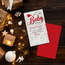Tarjeta De Recepción Merry Little Navidades Baby Shower Diaper Raffle
