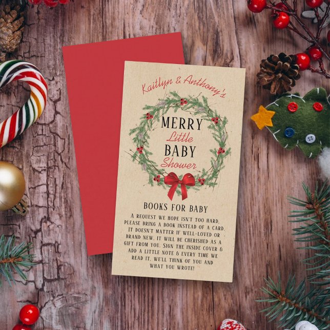 Tarjeta De Recepción Merry Little Navidades Libros Baby Shower Para Beb (Subido por el creador)