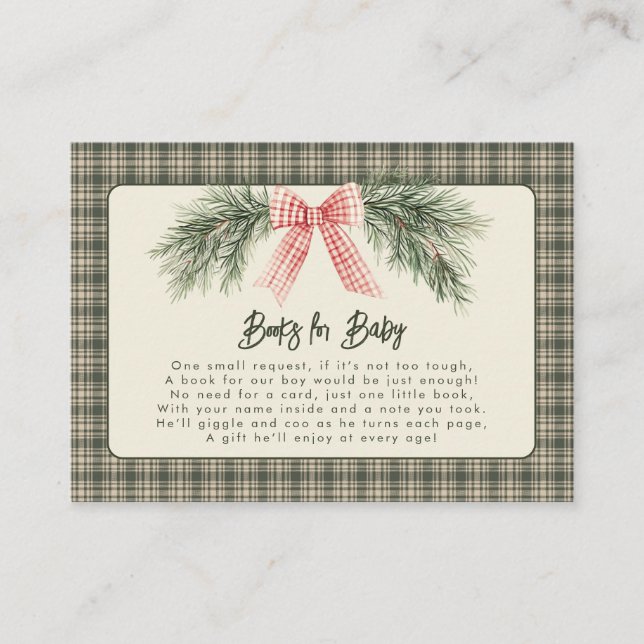 Tarjeta De Recepción Merry Little Navidades Rustic Baby Shower (Anverso)