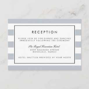 Tarjeta de Recepción Metro Stripe   Gris