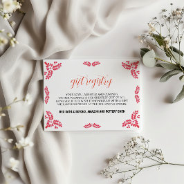 Tarjeta De Recepción Mexican Talavera Orange Floral Minimalist Wedding