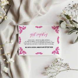 Tarjeta De Recepción Mexican Talavera Pink Floral Minimalist Wedding