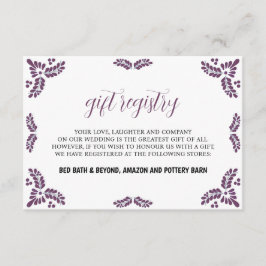 Tarjeta De Recepción Mexican Talavera Purple Floral Minimalist Wedding