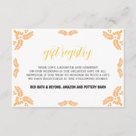 Tarjeta De Recepción Mexican Talavera Yellow Floral Minimalist Wedding