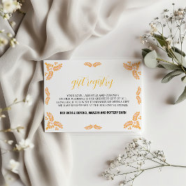 Tarjeta De Recepción Mexican Talavera Yellow Floral Minimalist Wedding