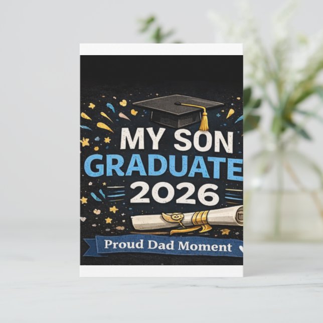 Tarjeta De Recepción Mi hijo se graduó 2026 (Anverso de pie)