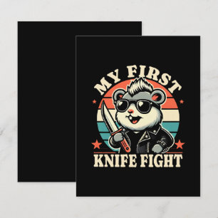 Tarjeta De Recepción Mi primera pelea con cuchillo - Hamster genial