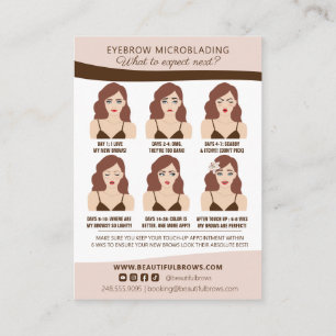 Tarjeta De Recepción Microblading Brow Aftercare & AppointReminder