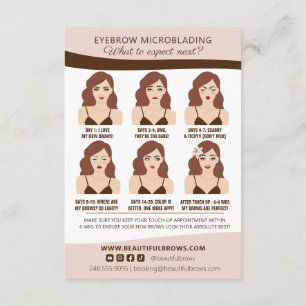 Tarjeta De Recepción Microblading Brow Aftercare & AppointReminder