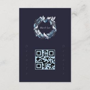 Tarjeta De Recepción Midnight Blue and Wreath / Boda Azul y Corona