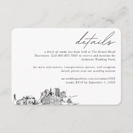 Tarjeta De Recepción Milwaukee Boda Detalles del bloque de habitaciones