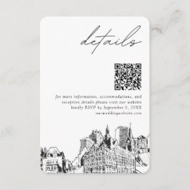 Tarjeta De Recepción Milwaukee Boda Detalles modernos Código QR