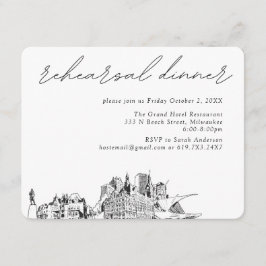 Tarjeta De Recepción Milwaukee Boda Elegante Ensayo Cena