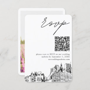 Tarjeta De Recepción Milwaukee Boda RSVP moderno Código QR